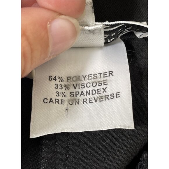 St John Sport Marie Gray Pants Womens‎ Size 16 Black Wide Leg Gold Hardware - Picture 11 of 16